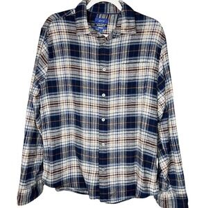 Plaid Flannel Shirt‎ Mens Large Blue Long Sleeve Button Up Casual Apt. 9